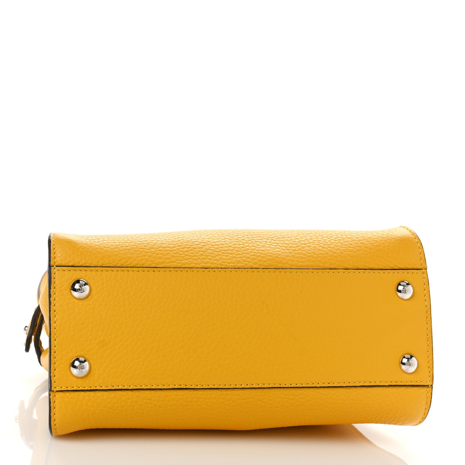 Fendi Vitello Granato Camoscio Selleria Macro Stitchings Mini Peekaboo Iconic Satchel Mimosa 4 of 9