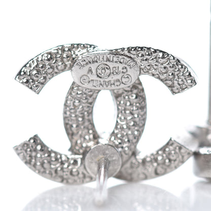 Chanel Crystal Timeless CC Earrings Silver 5 of 5