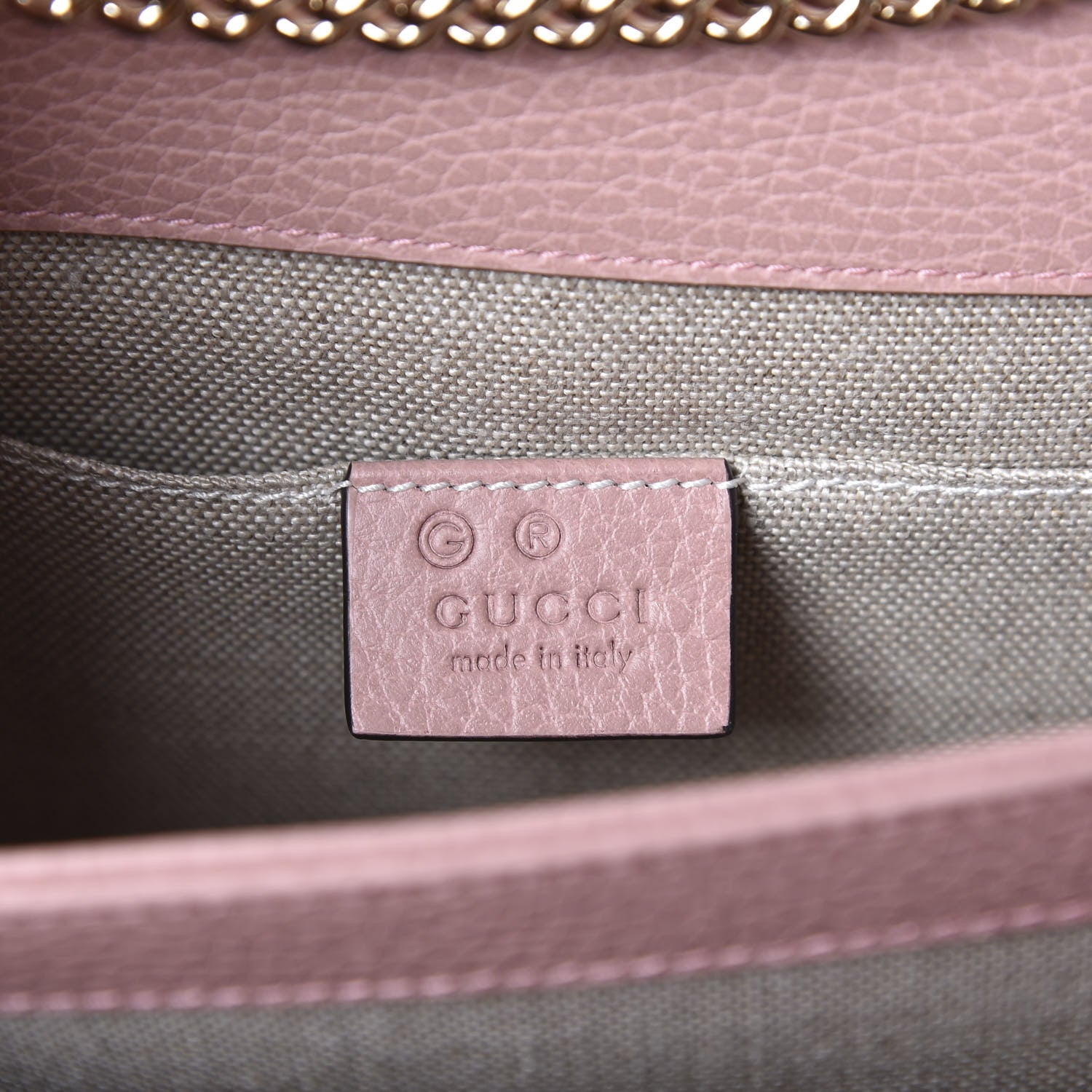 Gucci Dollar Calfskin Small Interlocking G Shoulder Bag Soft Pink 7 of 9