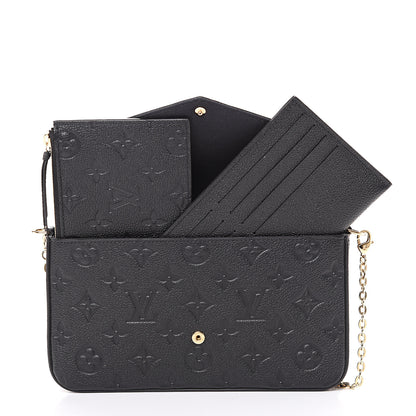 Louis Vuitton Empreinte Pochette Felicie Chain Wallet Black 2 of 10