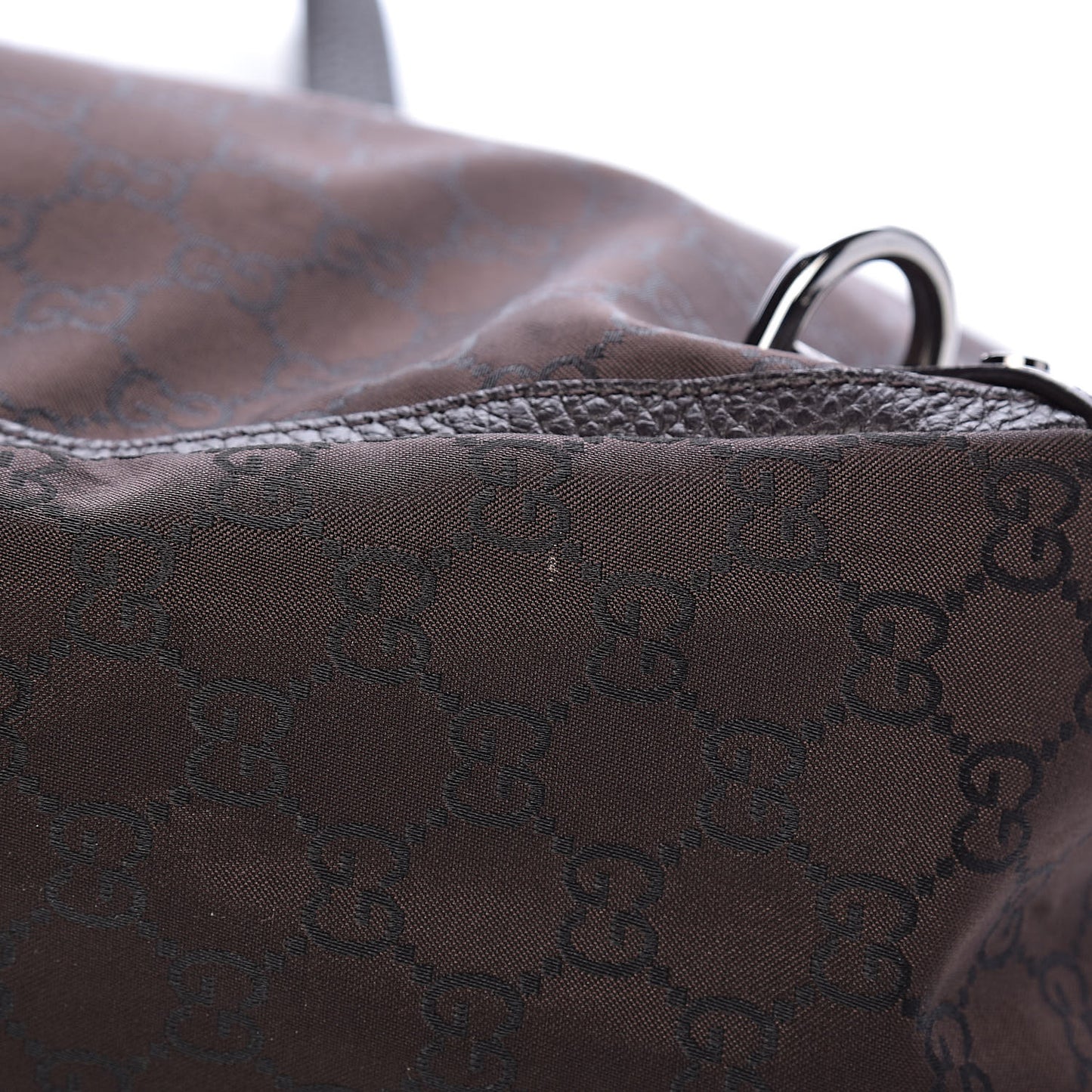 Nylon Monogram Large Abbey Tote Dark Brown