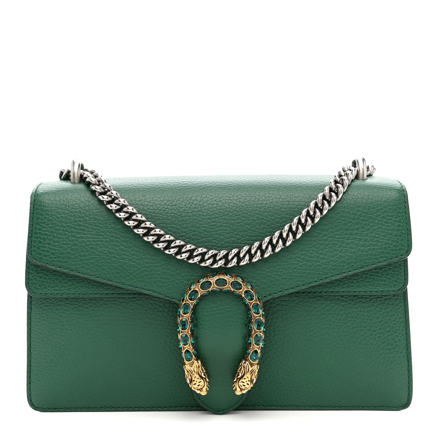 Gucci Dollar Calfskin Crystal Small Dionysus Shoulder Bag Emerald 1 of 12