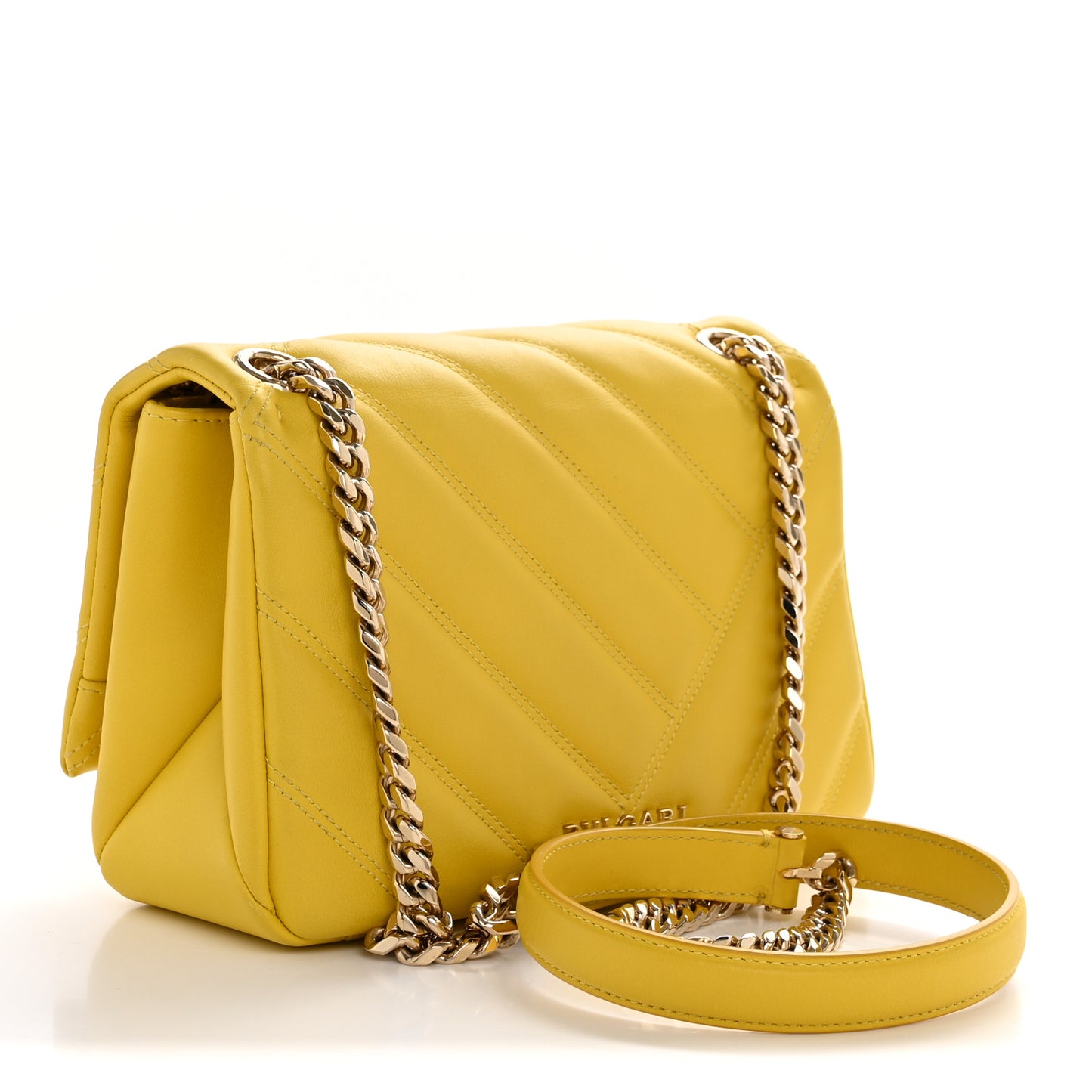 Calfskin Matelasse Small Serpenti Cabochon Shoulder Bag Yellow