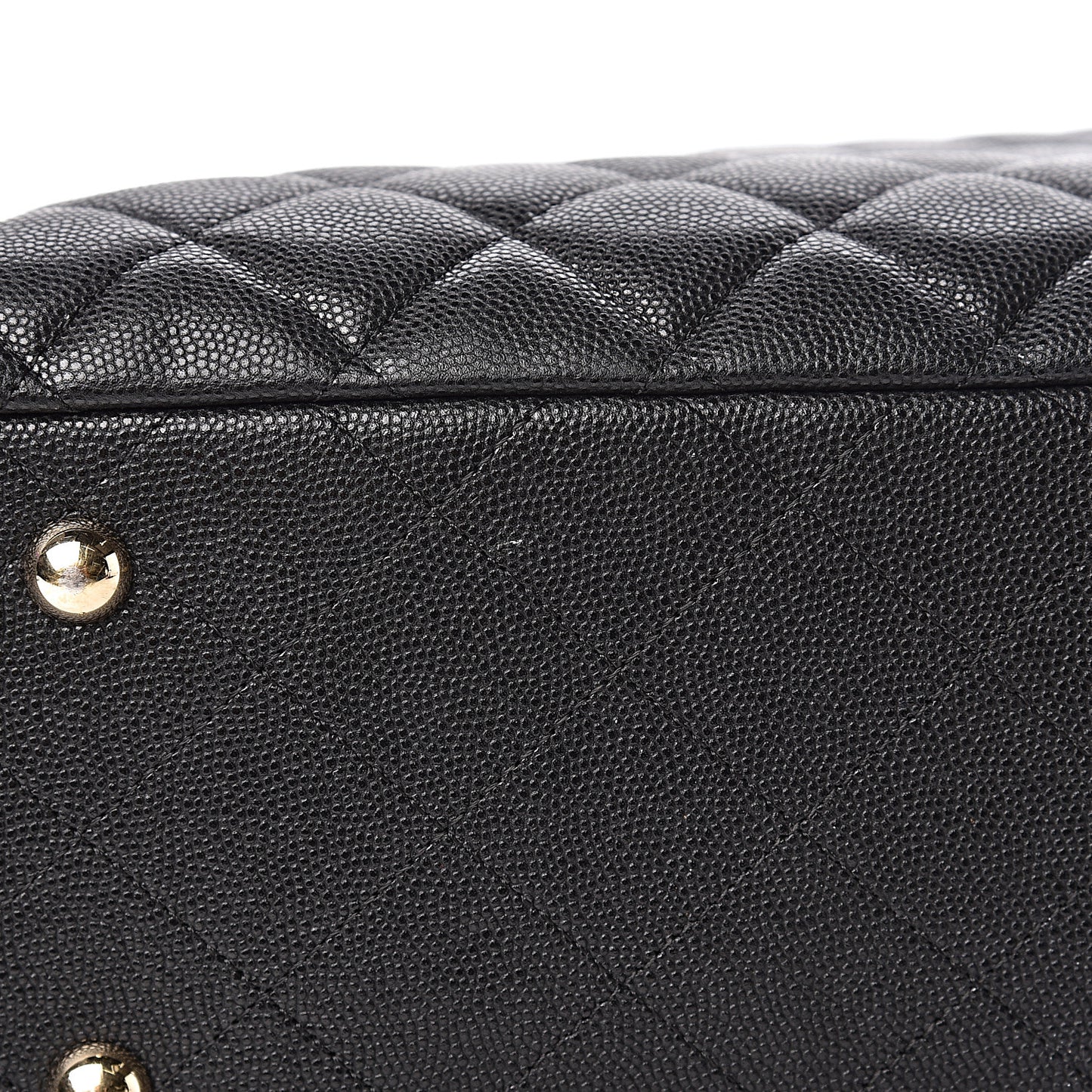 Caviar Quilted Large Shopping Tote Black