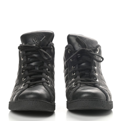Chanel Lambskin Quilted High Top Sneakers 38.5 Black 2 of 10