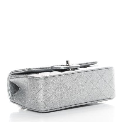 Chanel Metallic Caviar Quilted Mini Top Handle Rectangular Flap Silver 4 of 10