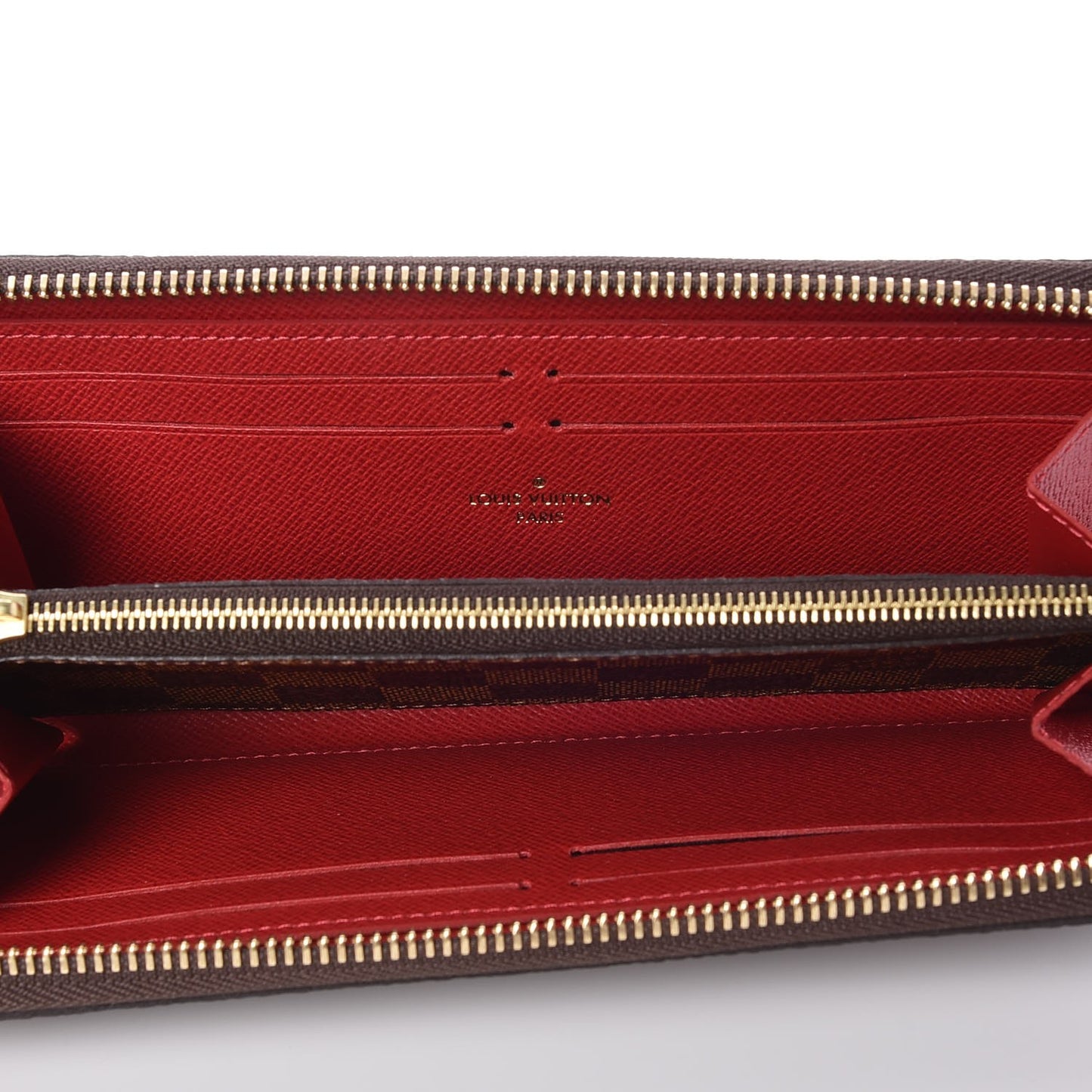 Damier Ebene Clemence Wallet Cherry