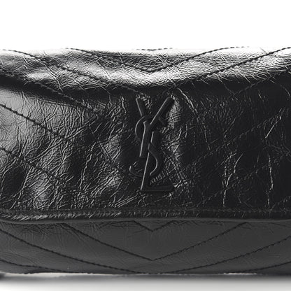 Saint Laurent Crinkled Calfskin Matelasse Monogram Niki Body Bag Black 9 of 9