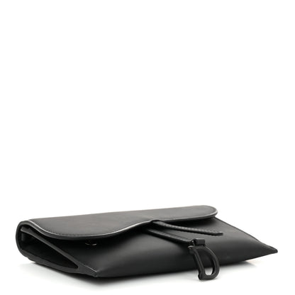 Christian Dior Ultra Matte Calfskin Saddle Chain Wallet Pouch Black 5 of 11