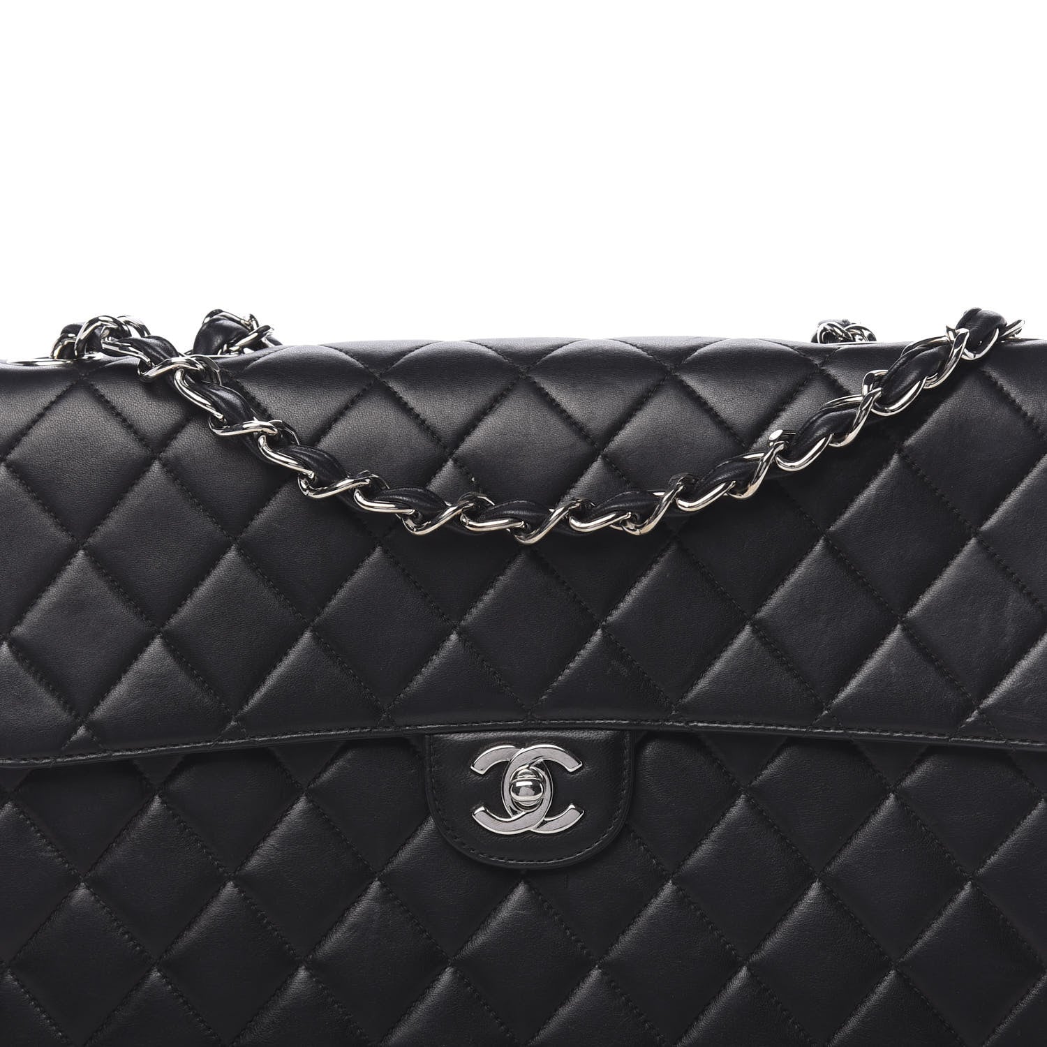 Chanel Lambskin Quilted Jumbo Single Flap Black 10 of 10