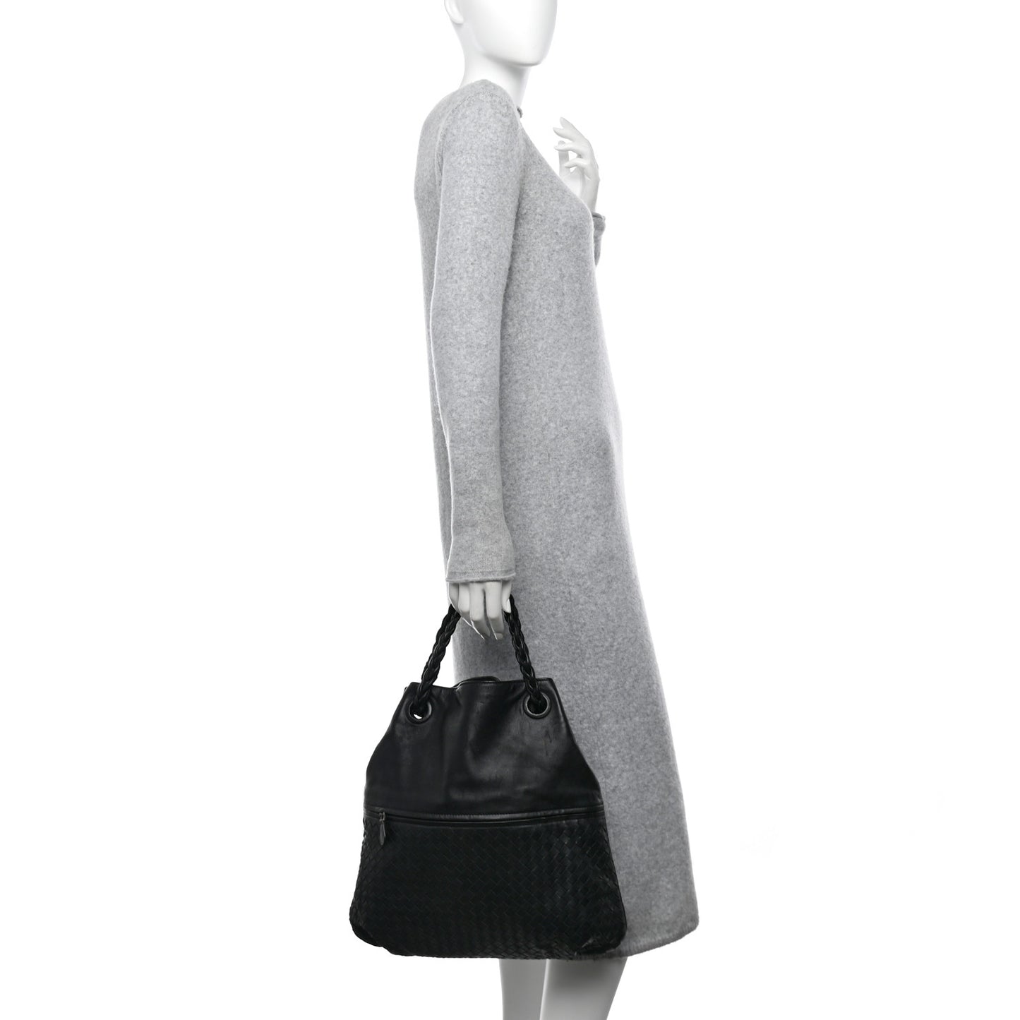 Cervo Deerskin Intrecciato Julie Tote Black