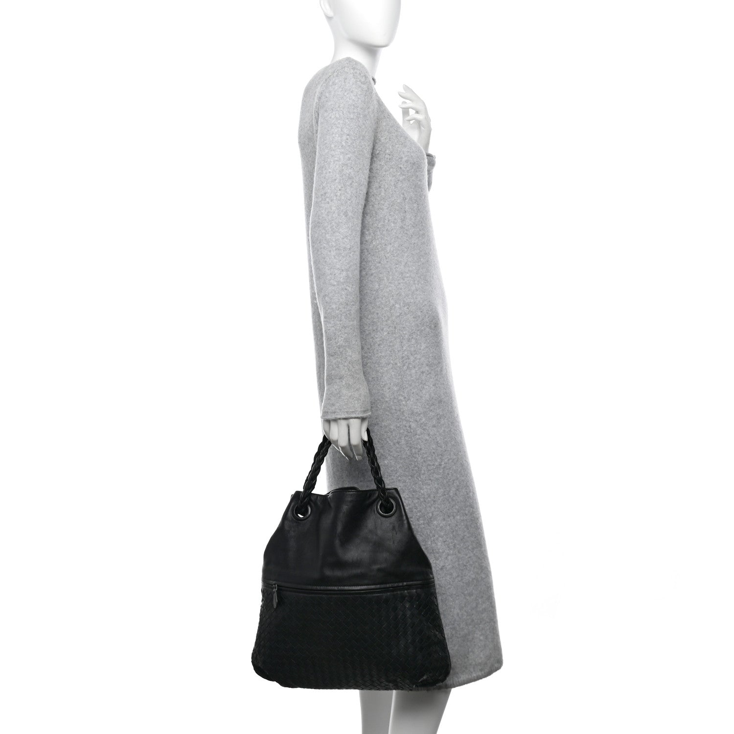 Bottega Veneta Cervo Deerskin Intrecciato Julie Tote Black 2 of 10
