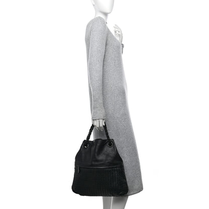 Bottega Veneta Cervo Deerskin Intrecciato Julie Tote Black 2 of 10