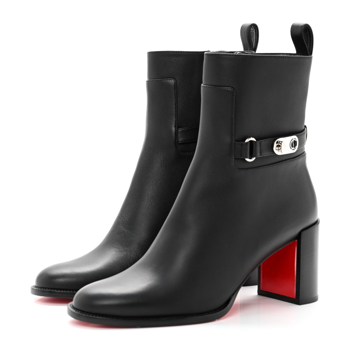 Calfskin Lock Booty 70 Ankle Boots 37.5 Black
