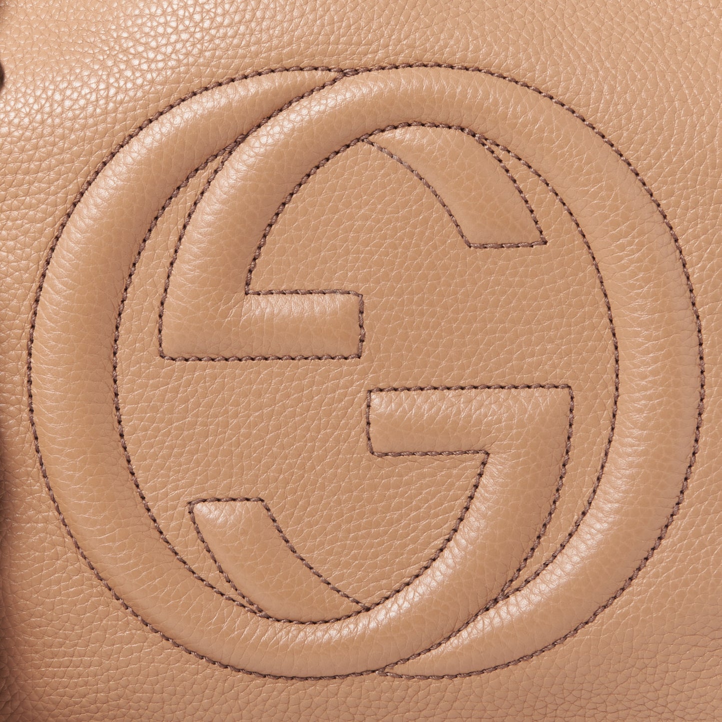 Pebbled Calfskin Medium Soho Chain Shoulder Bag Rose Beige