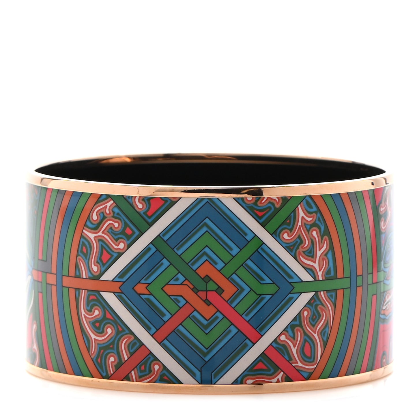 Enamel Printed Extra Wide L'Arbre Du Vent Bracelet 70 Folk