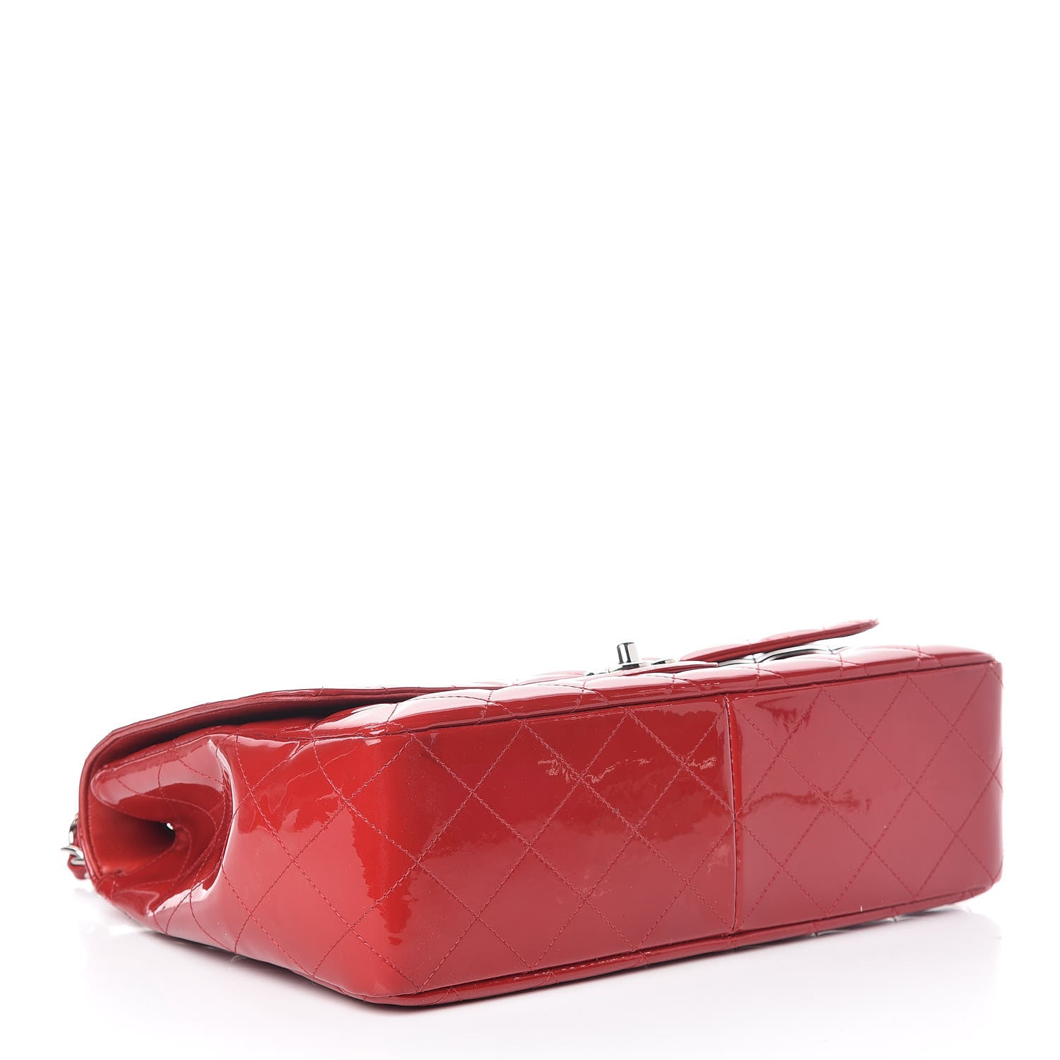 Chanel Patent Quilted Jumbo Single Flap Red 5 of 18