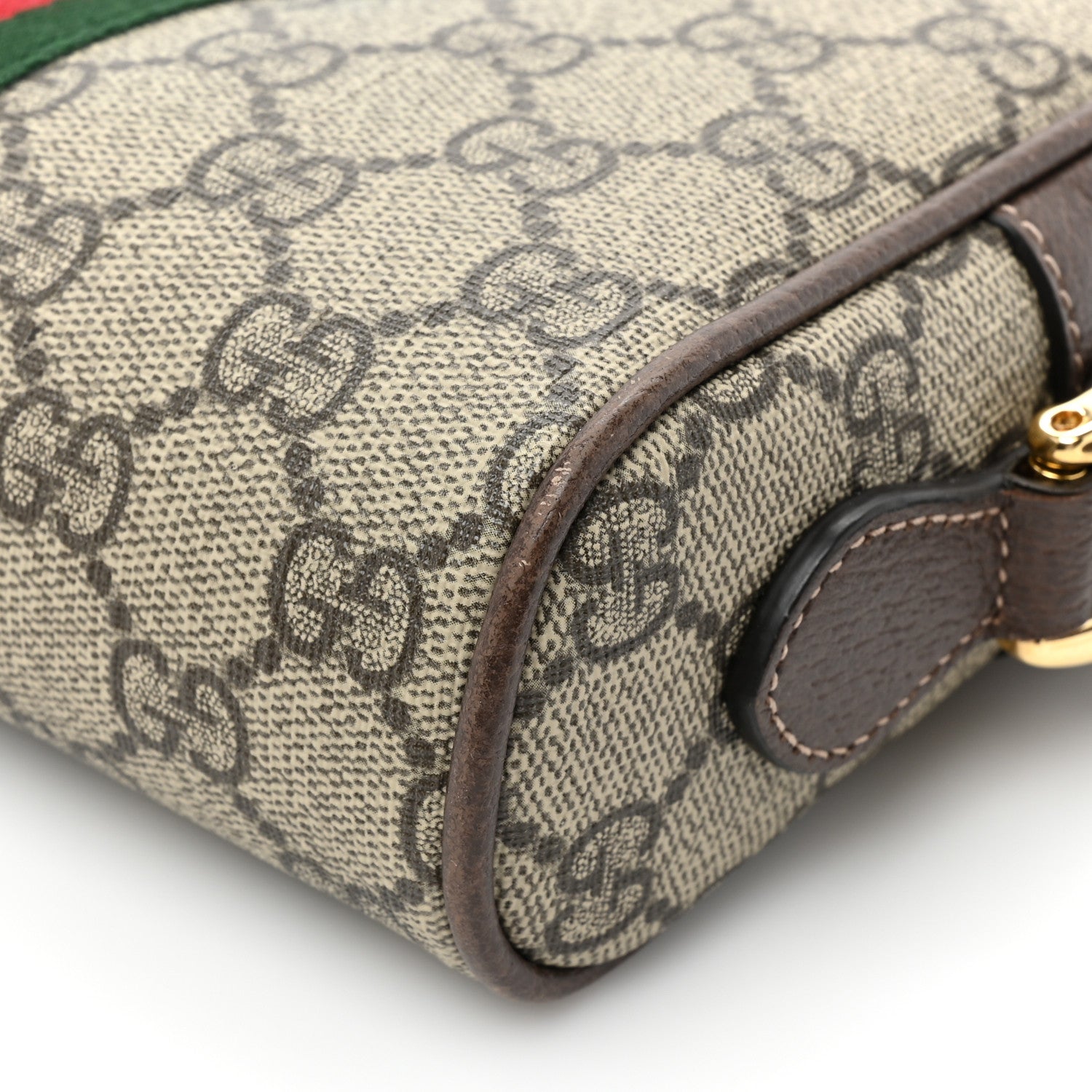 Gucci GG Supreme Monogram Web Mini Ophidia Shoulder Bag Brown 14 of 15