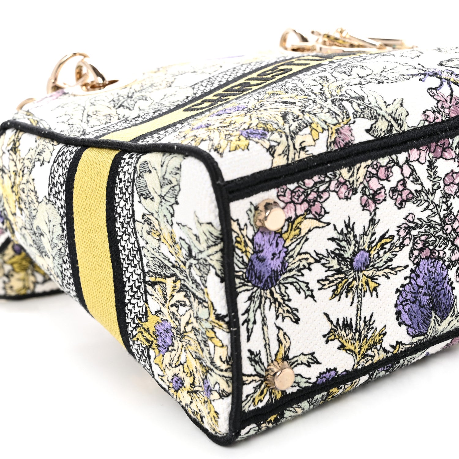 Christian Dior Canvas Embroidered Chardons Toile De Jouy Medium Lady D-Lite Latte Multicolor 8 of 11