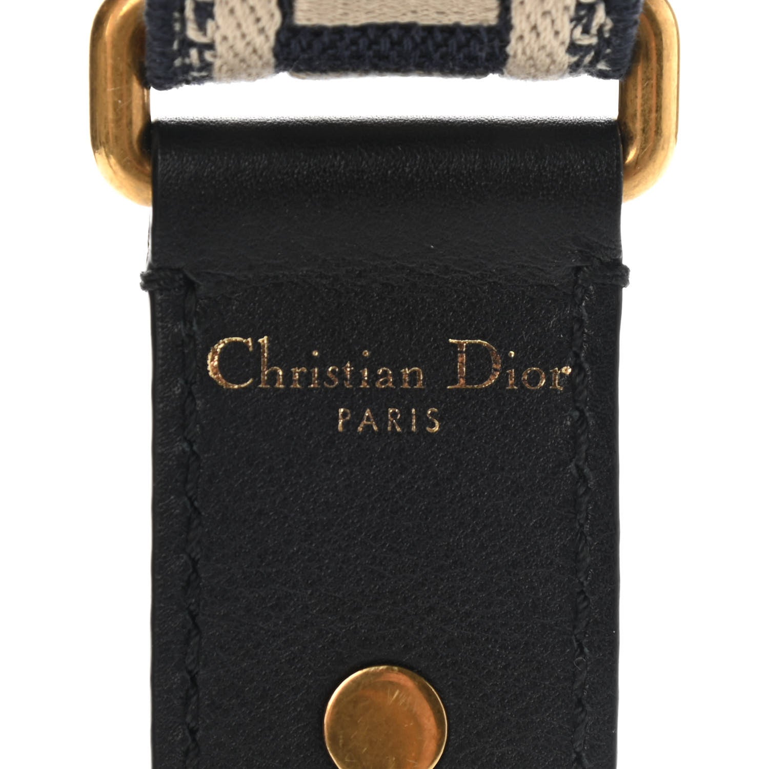 Christian Dior Canvas Embroidered Shoulder Strap Blue 4 of 5