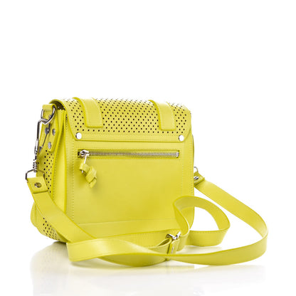 Proenza Schouler Lambskin Perforated PS1 Pouch Messenger Sulphur 3 of 11