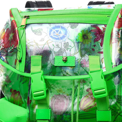 Gucci PVC Floral Double Buckle Backpack Fluo Green 11 of 11