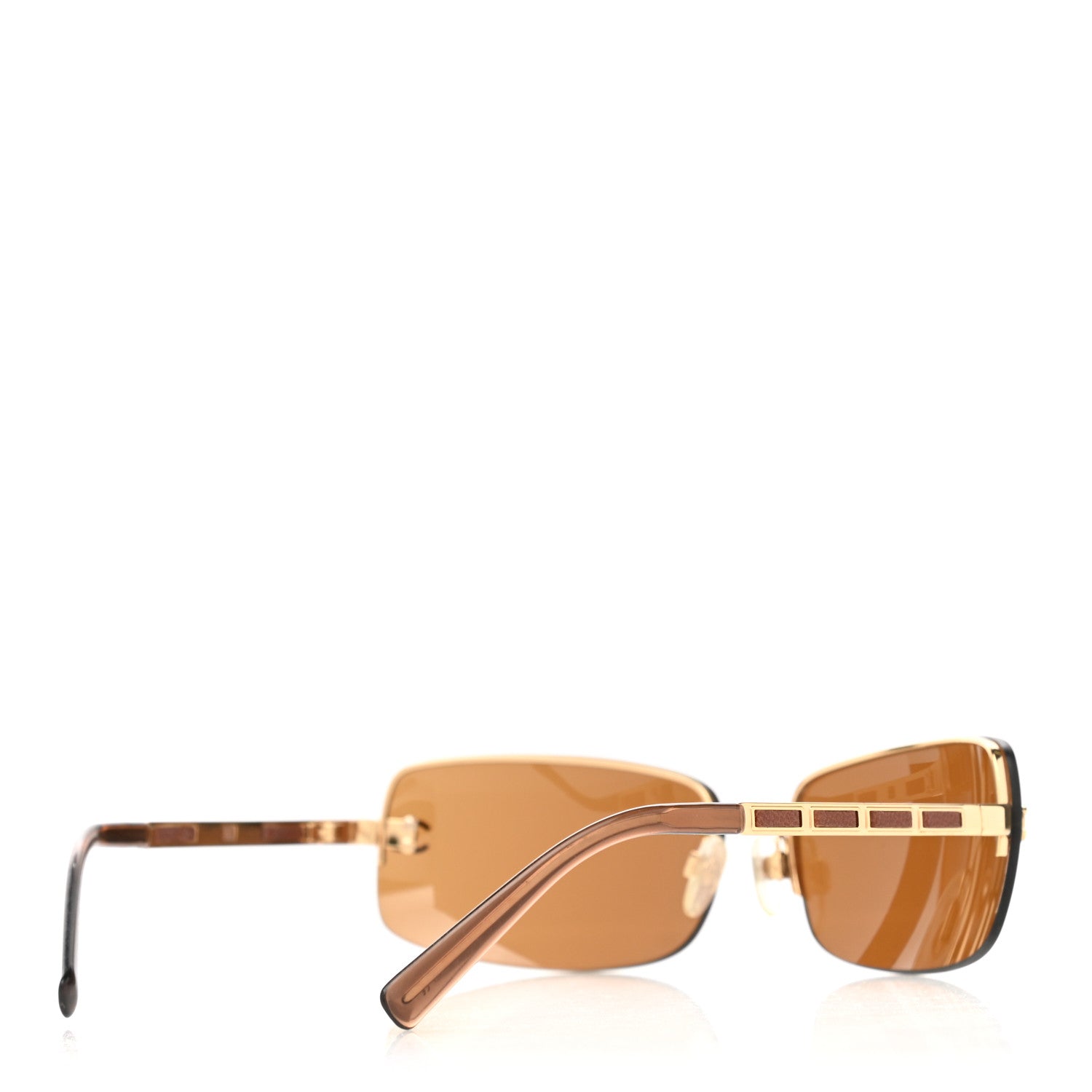 Chanel Metal Frameless CC Sunglasses 4113 Brown 4 of 6