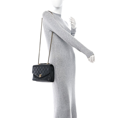 Chanel Calfskin Quilted Metal Top Handle Envelope Flap Black 2 of 16