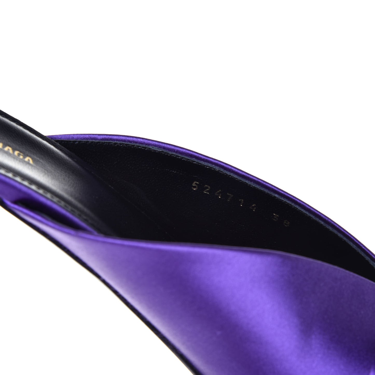 Satin Pointed Toe Knife 40mm Mules 38 Violet Vif