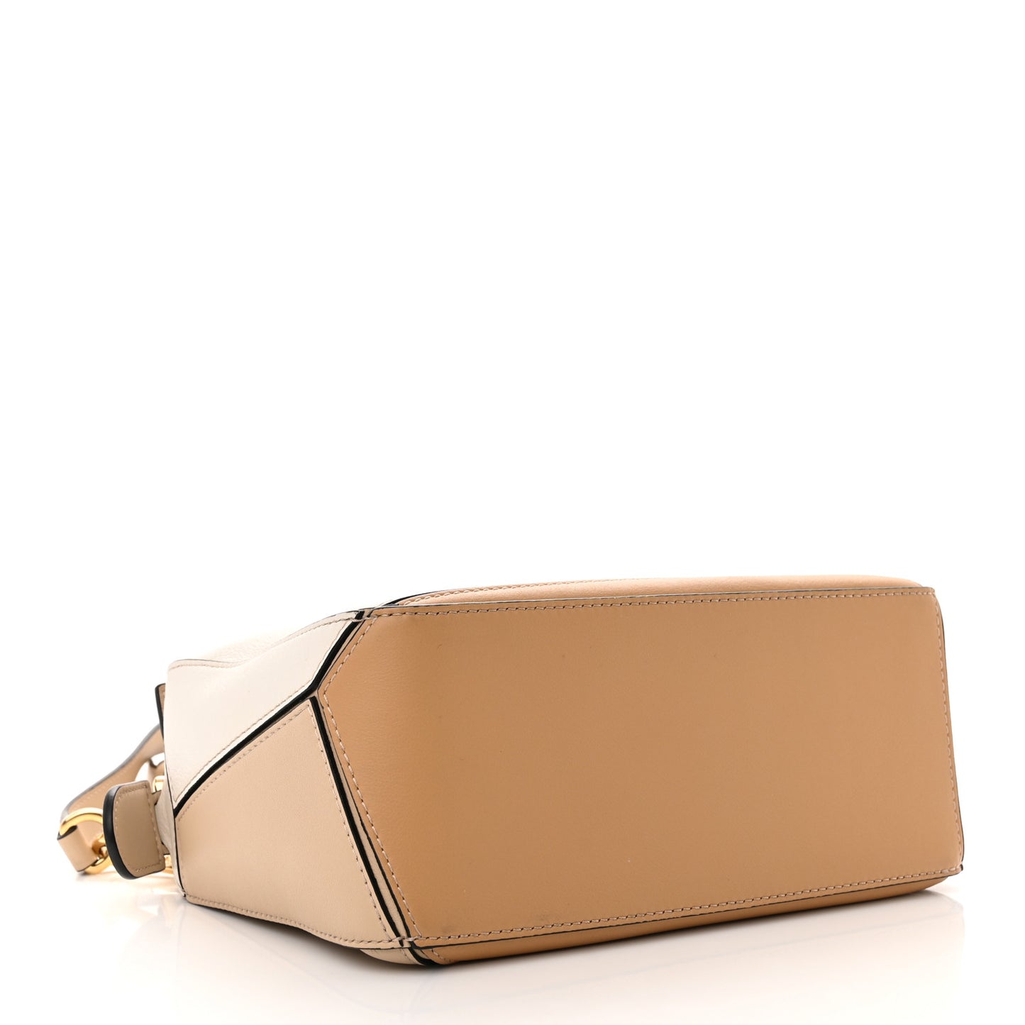 Calfskin Small Puzzle Bag Dusty Beige Soft White