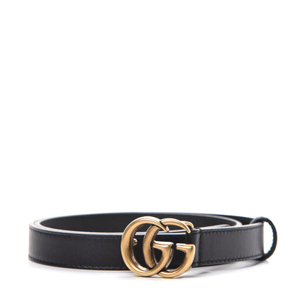 Gucci Calfskin Double G 20mm Belt 70 28 Black 1 of 5