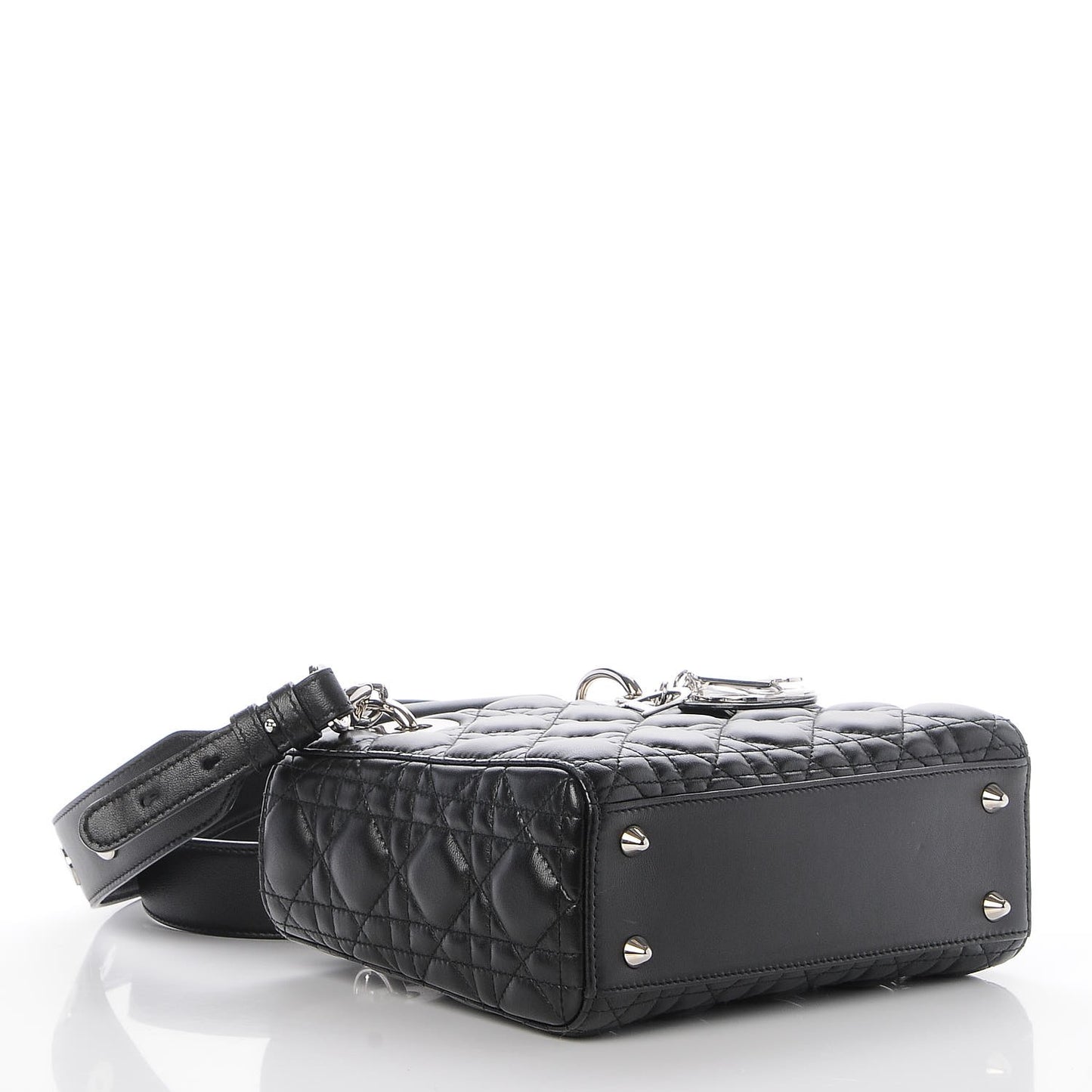 Lambskin Cannage Small Lucky Badges My Lady Dior Black