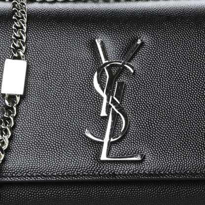 Saint Laurent Grain De Poudre Small Monogram Kate Satchel Black 7 of 9