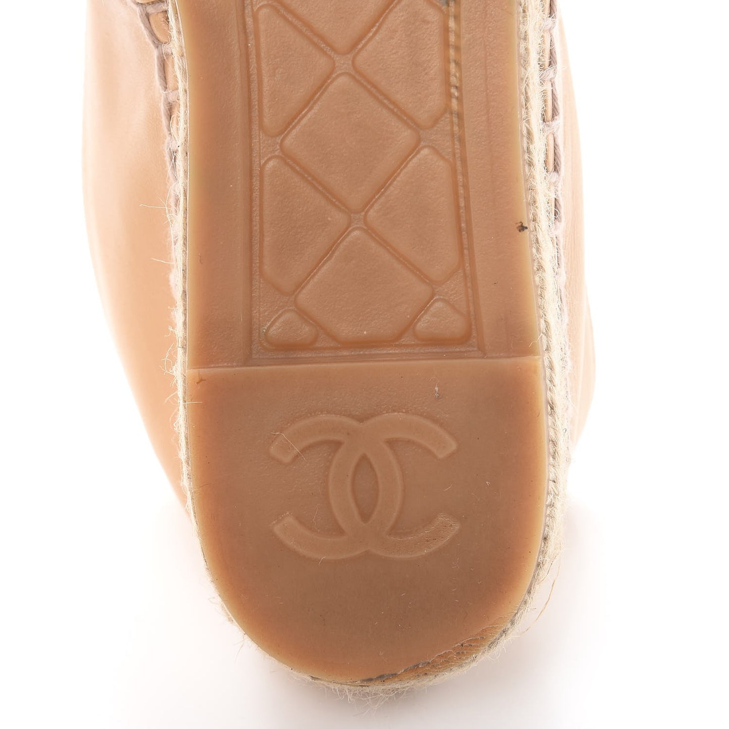 Lambskin CC Espadrilles 37 Beige Black