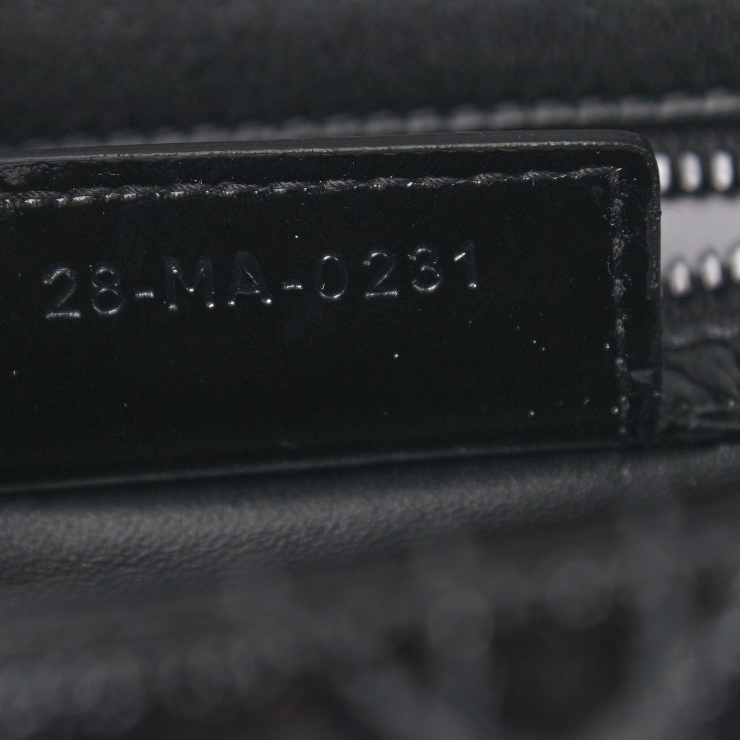 Crinkled Patent Lambskin Cannage Medium Caro Bag Black