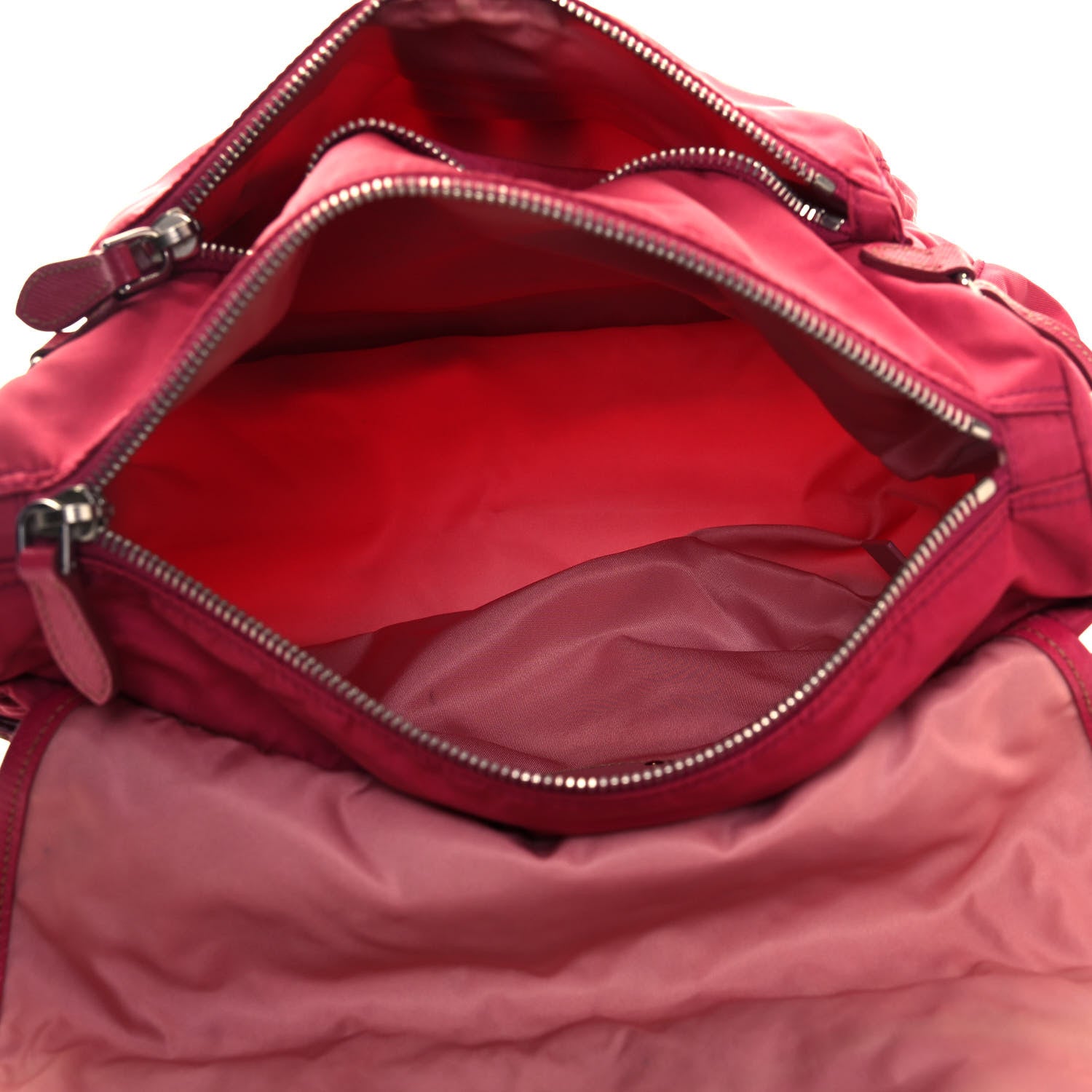 Prada Tessuto Nylon Saffiano Messenger Bag Fuxia 5 of 17