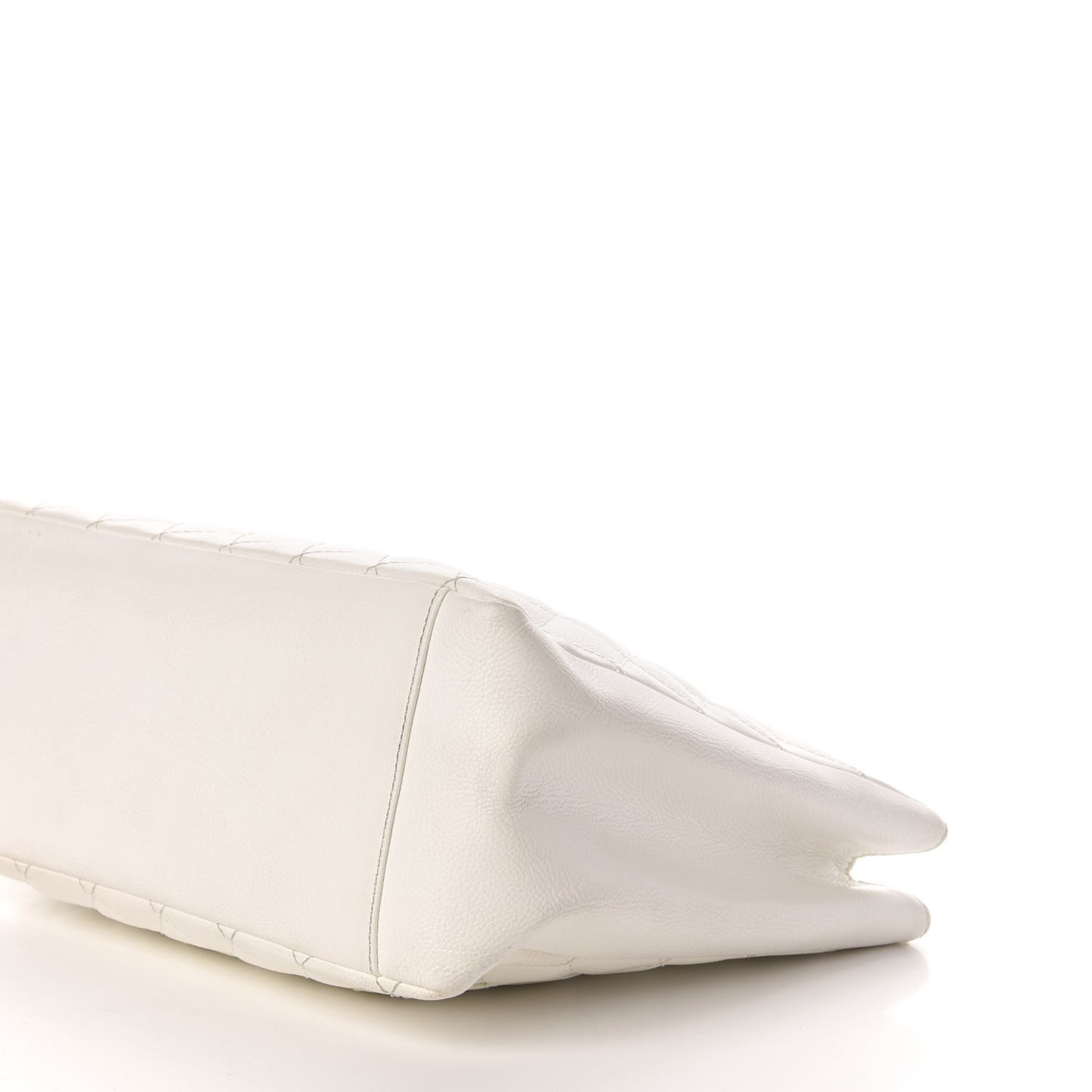 Caviar Quilted Grand Shopping Tote GST White