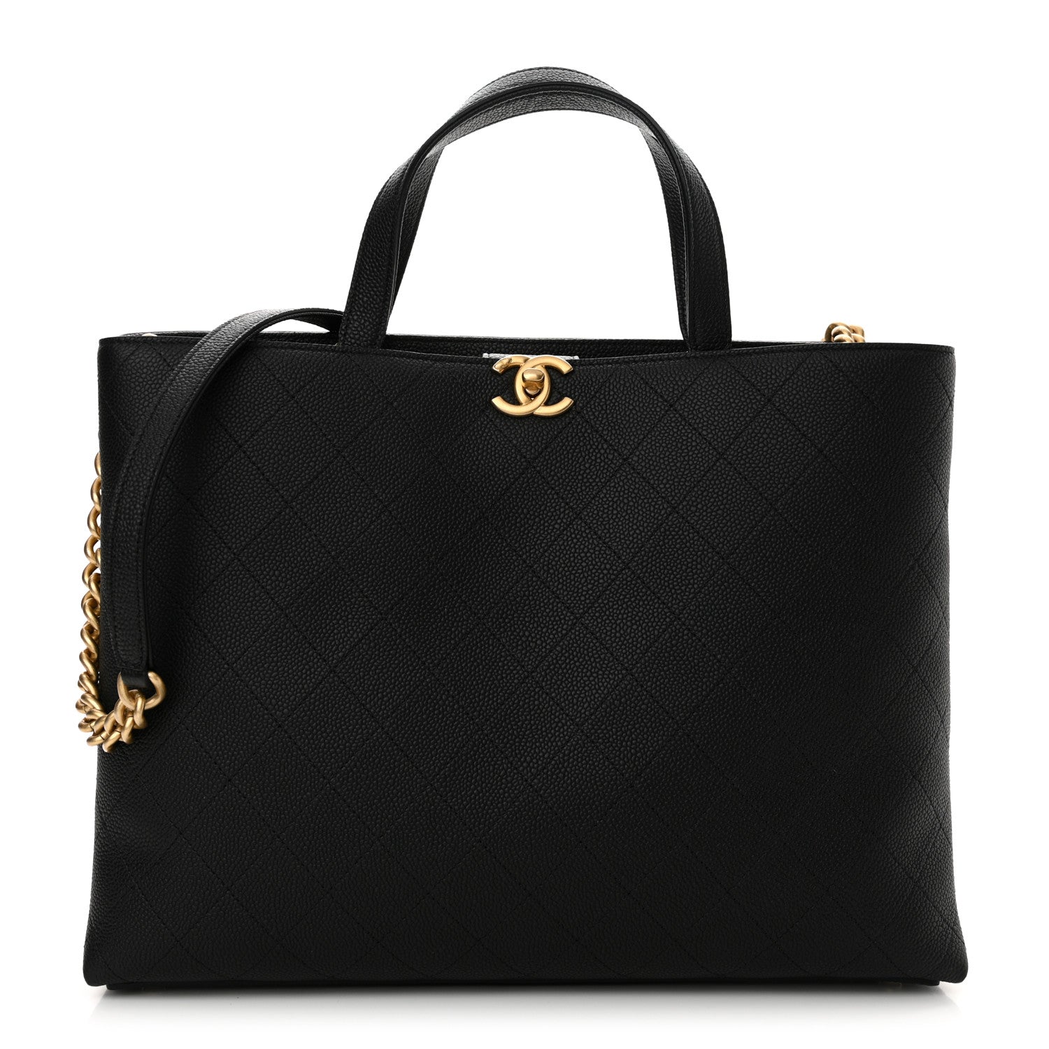 Chanel Caviar Stitched Large Shopping Tote Bag Black 1 of 10