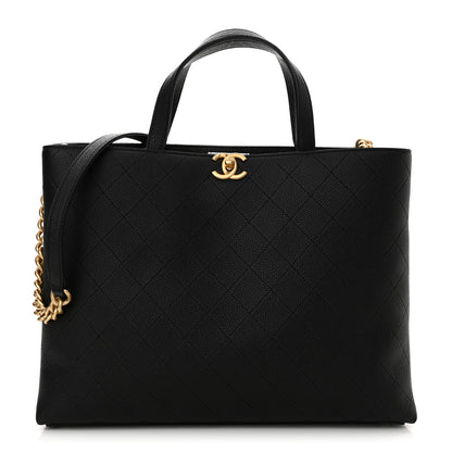 Chanel Caviar Stitched Large Shopping Tote Bag Black 1 of 10