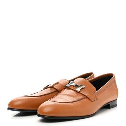 Hermes Goatskin Womens Paris Loafers 40 Gold 3 of 10
