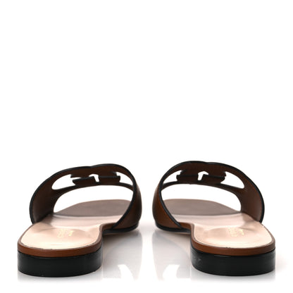 Gucci Cosmos Softy Calfskin Interlocking G Cut Out Slide Sandals 37.5 Cuir 6 of 11