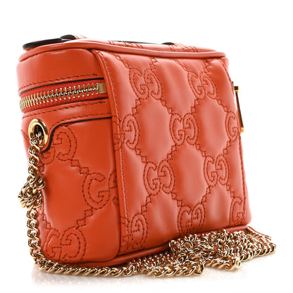 Gucci Calfskin GG Matelasse Mini Top Handle Bag Deep Orange 3 of 9