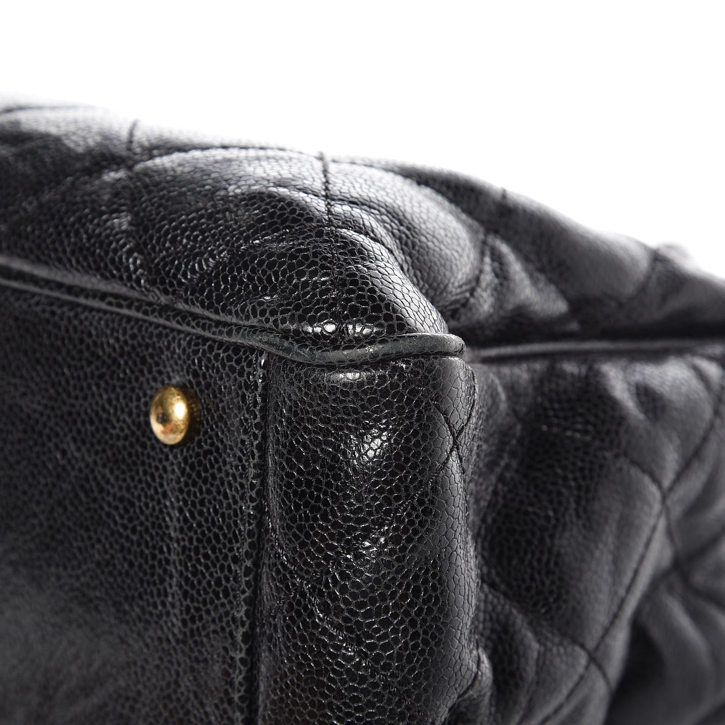 Glazed Caviar Quilted Small Shiva Tote Black