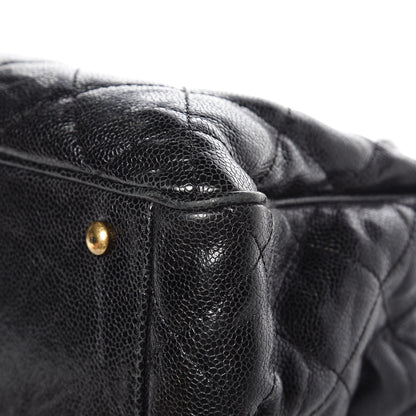 Chanel Glazed Caviar Quilted Small Shiva Tote Black 9 of 11
