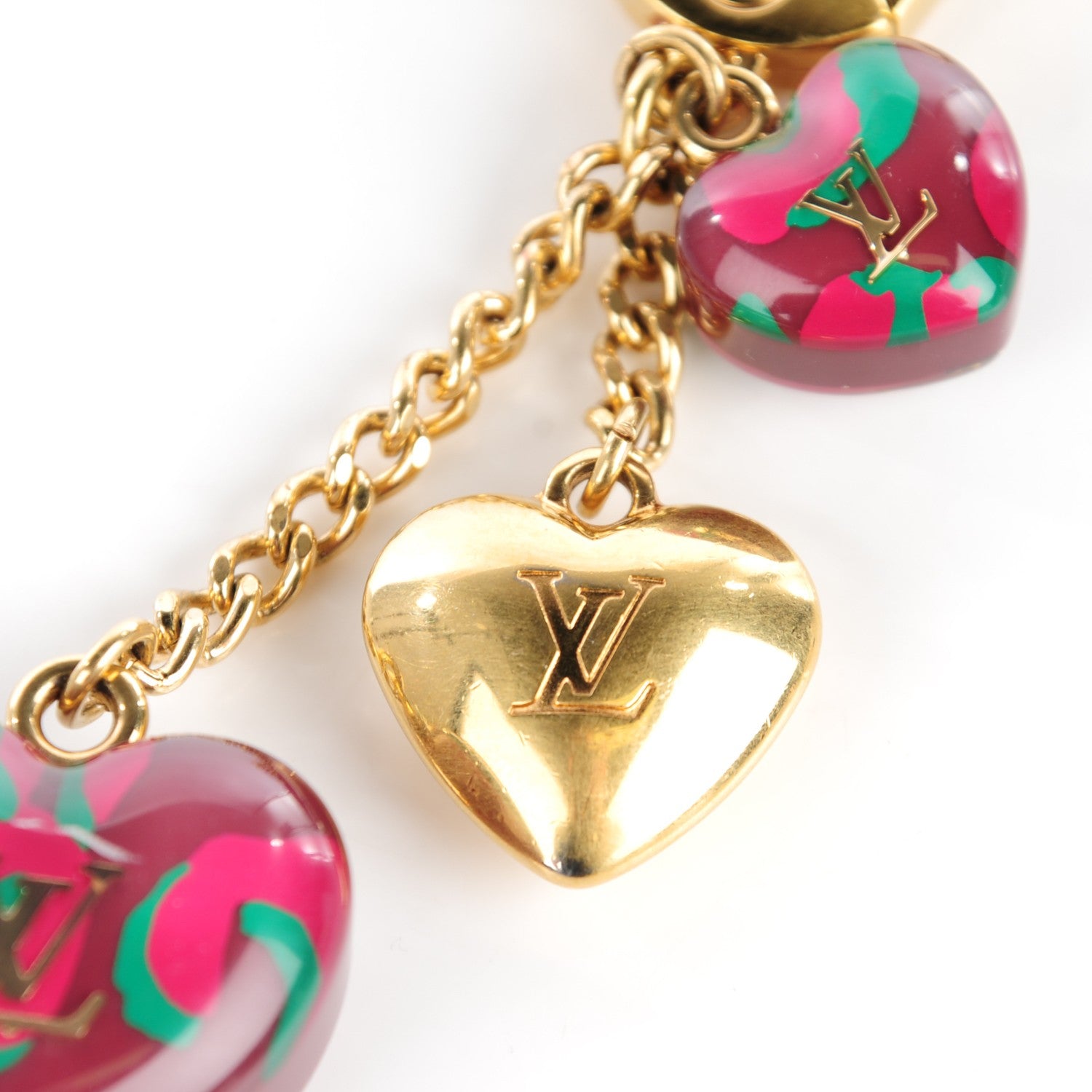 Louis Vuitton Leopard Heart Bag Charm Key Holder Rouge Fauviste 5 of 5
