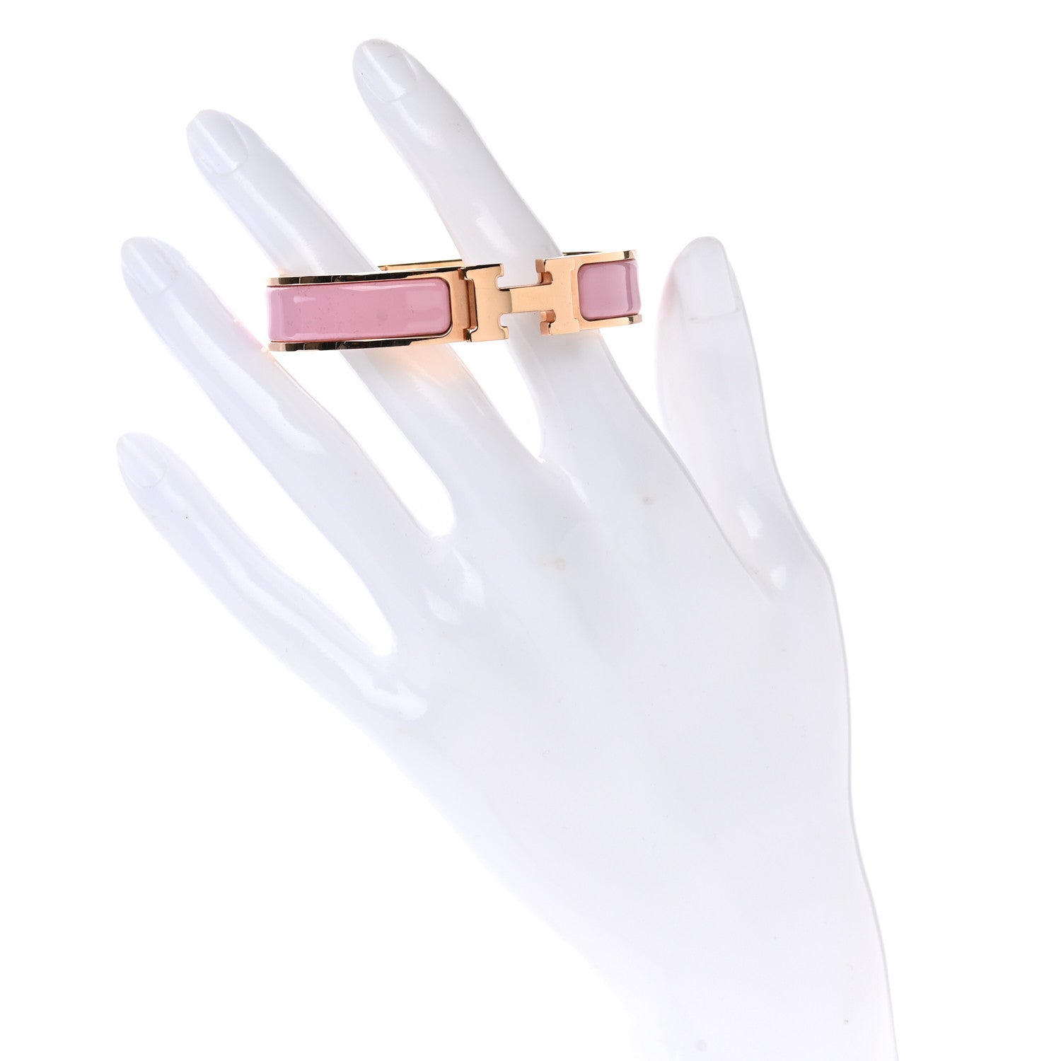 Hermes Enamel Narrow Clic Clac H Bracelet PM Rose Delirium 2 of 5