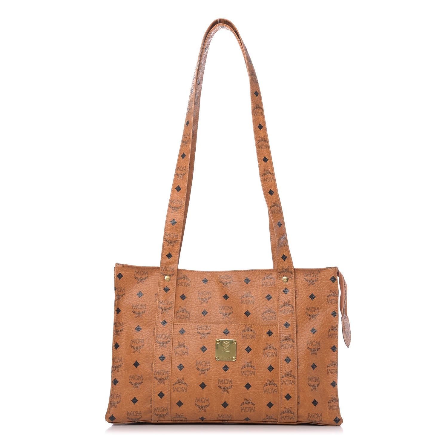MCM Visetos Shopper Tote Cognac 1 of 11