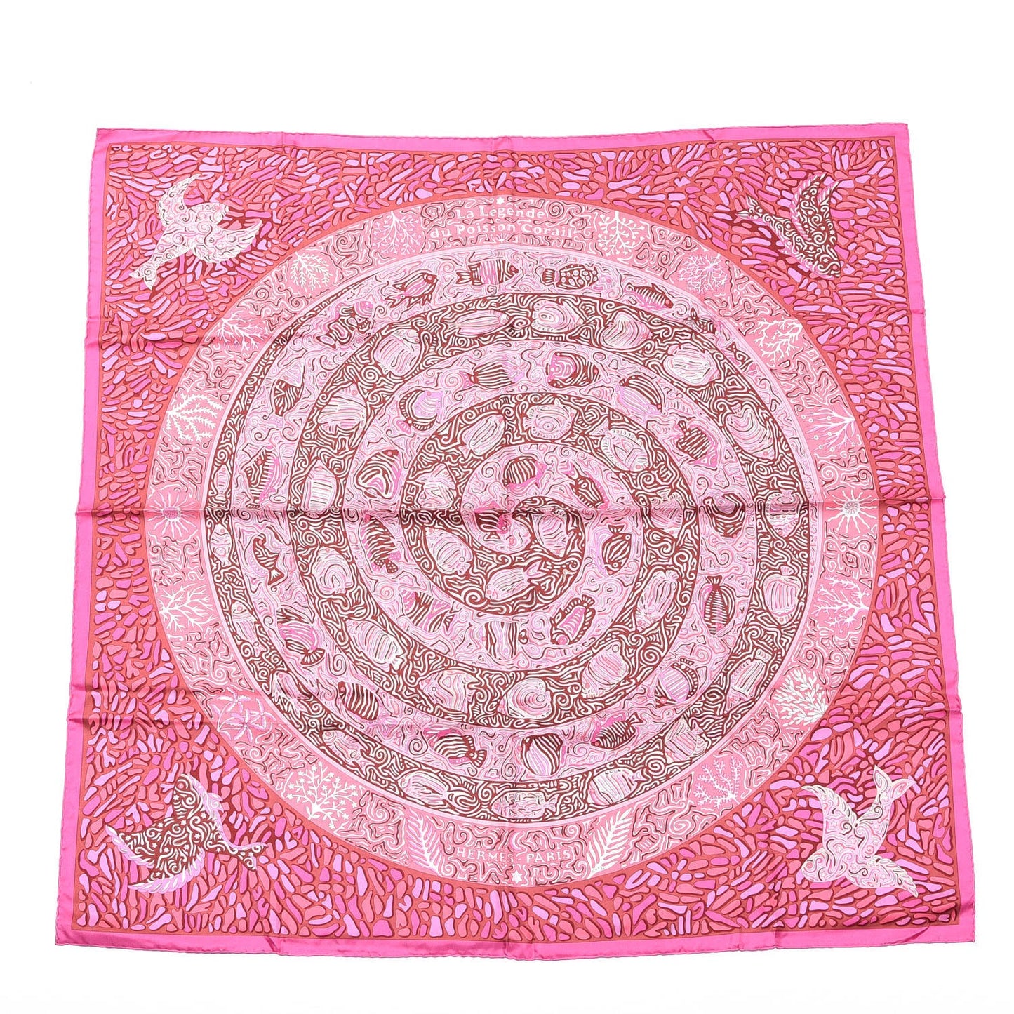 Silk La Legende Du Poisson Corail Scarf 90