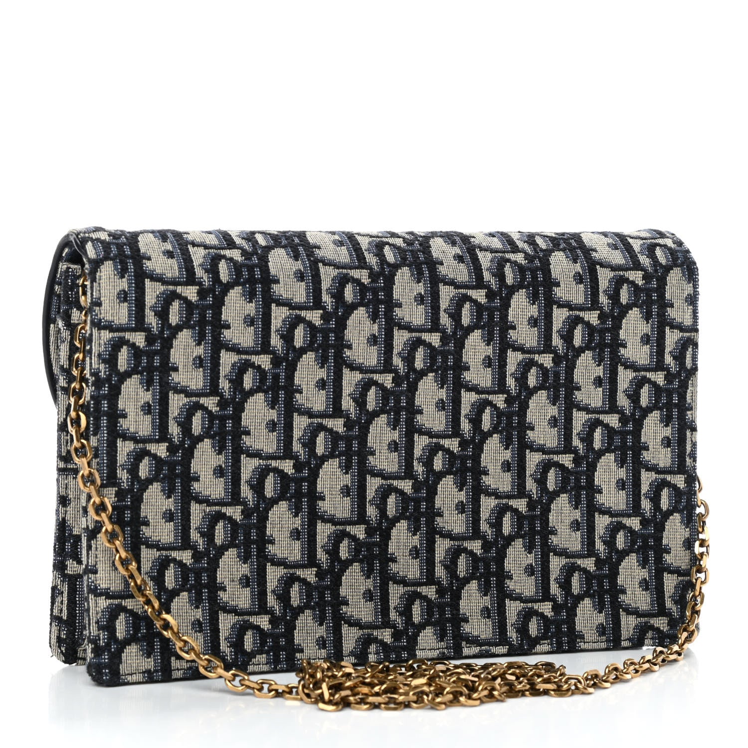 Christian Dior Oblique Saddle Chain Pouch Blue 2 of 4