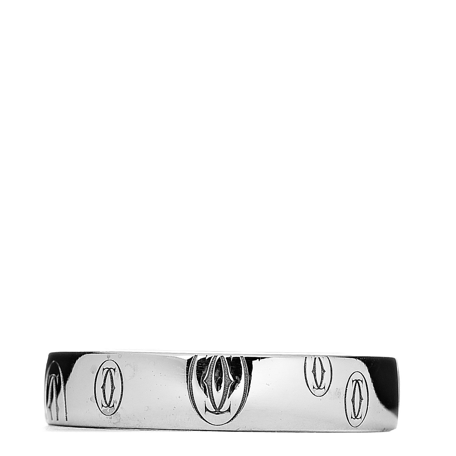 Cartier 18K White Gold 4mm Happy Birthday Band Ring 49 4.75 3 of 4